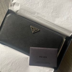 Prada Saffiano large genuine leather wallet